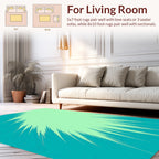 Abstract Teal Mint Burst Design Rug