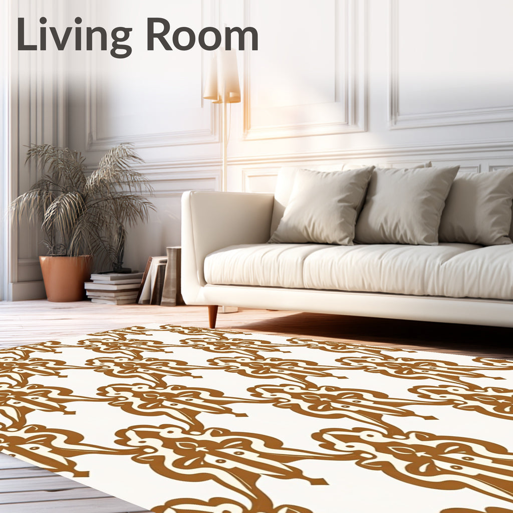 Elegant Floral Damask Pattern Rug