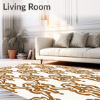Elegant Floral Damask Pattern Rug