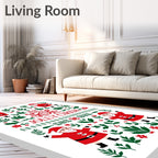 Jolly Red Santa Folk Art Rug