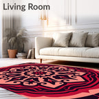 Radiant Red Mandala Pattern Rug