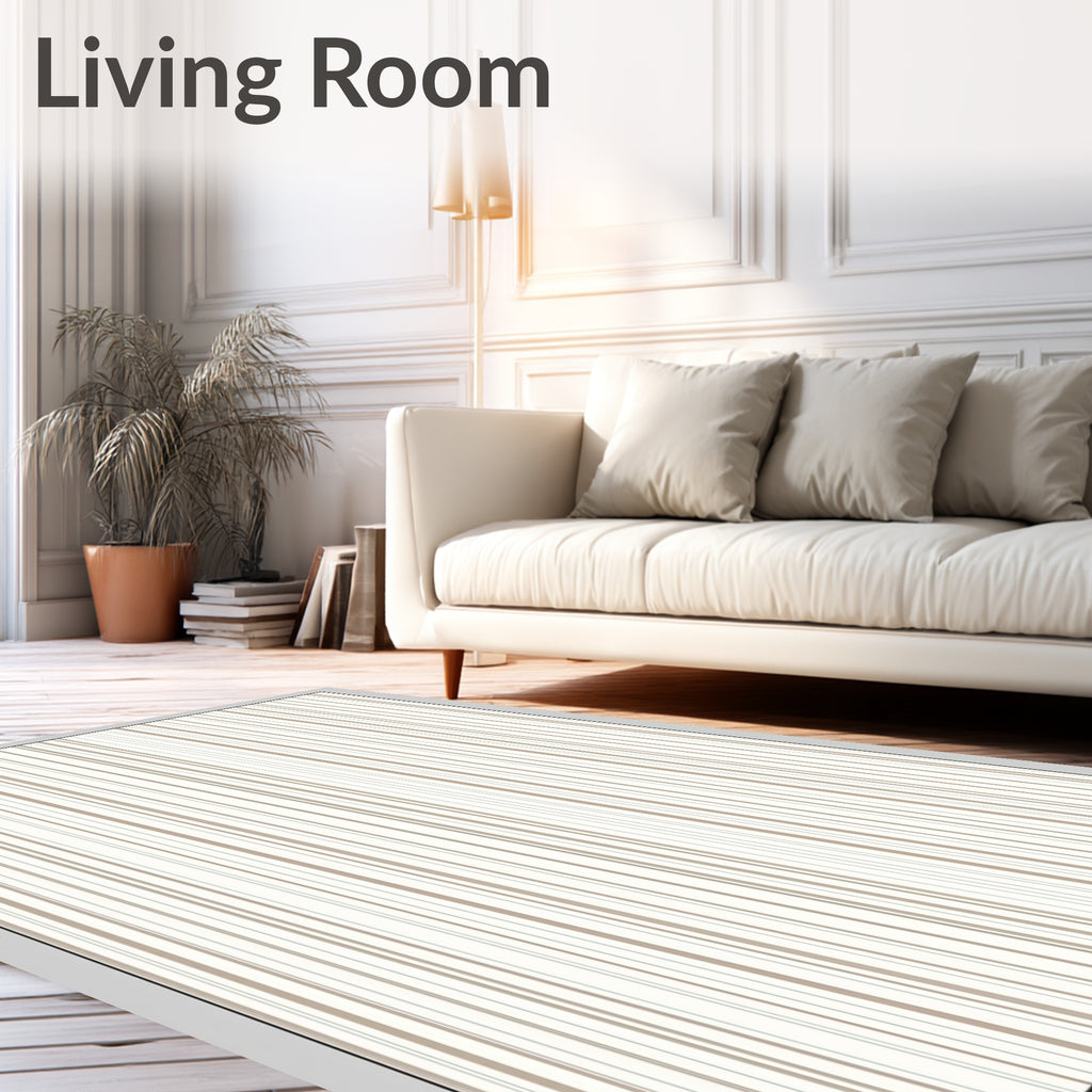 Vertical Stripe Contemporary Neutral Rug