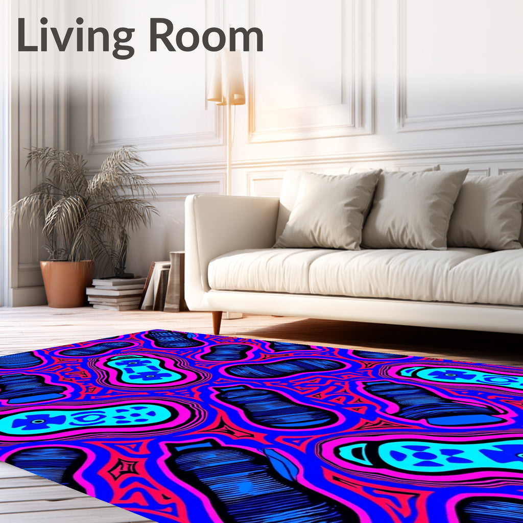 Vibrant Abstract Patterned Design Rug
