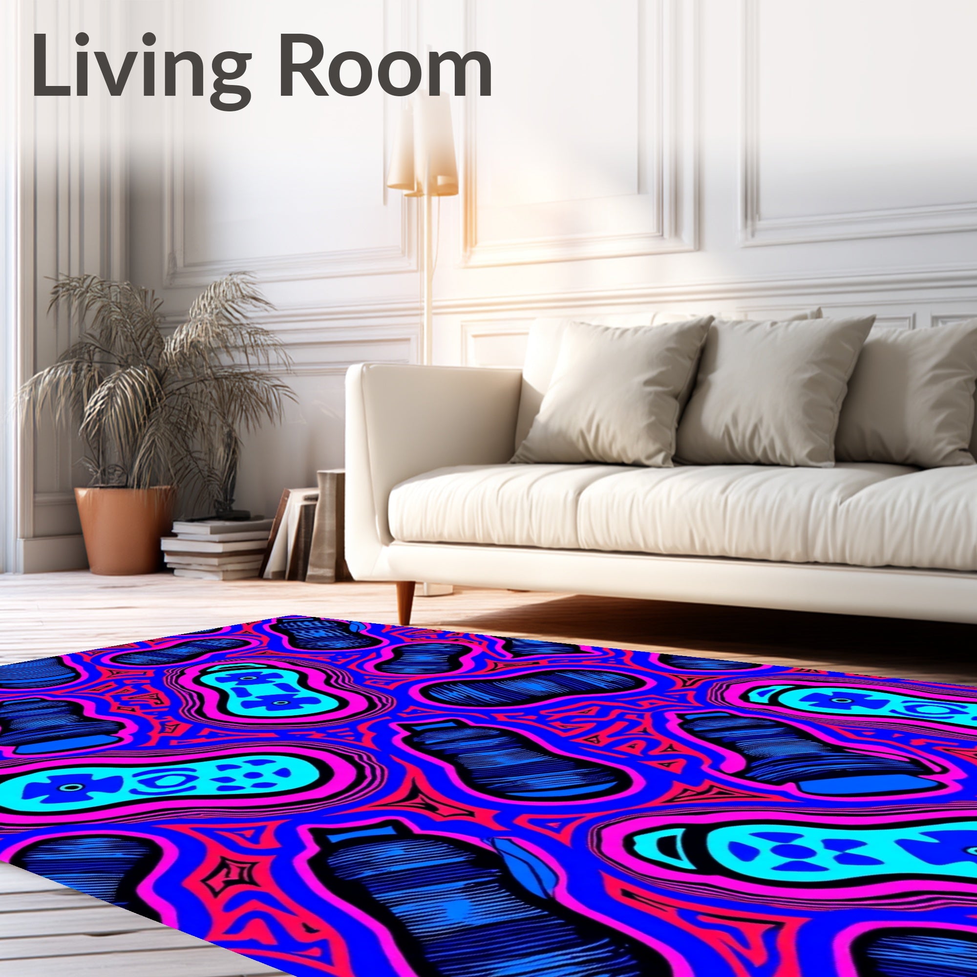Vibrant Abstract Patterned Design Rug