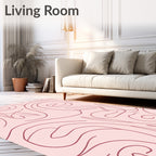 Abstract Swirls Blush Pink Design Rug