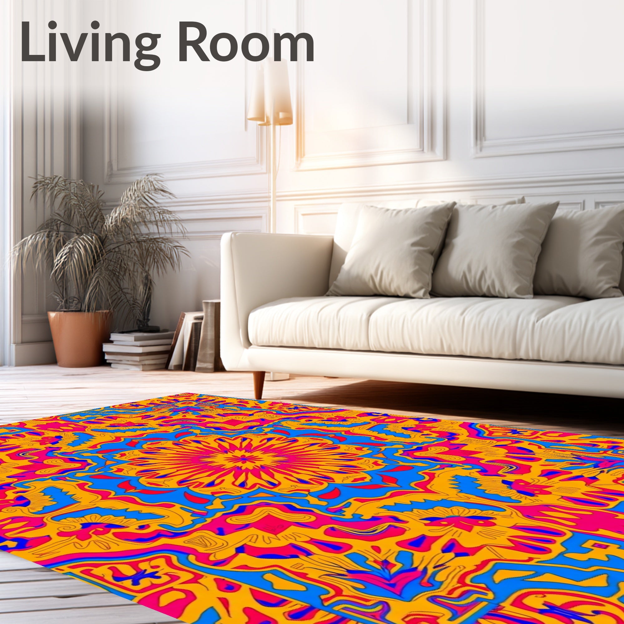 Vibrant Geometric Mandala Pattern Rug