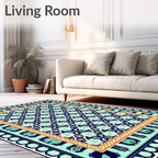Geometric Mosaic Mint Teal Rug