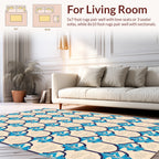 Art Deco Blue Diamond Geometric Rug