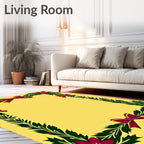 Floral Bow Border Design Rug