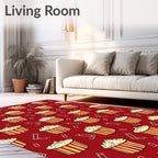 Red Popcorn Pattern Rug