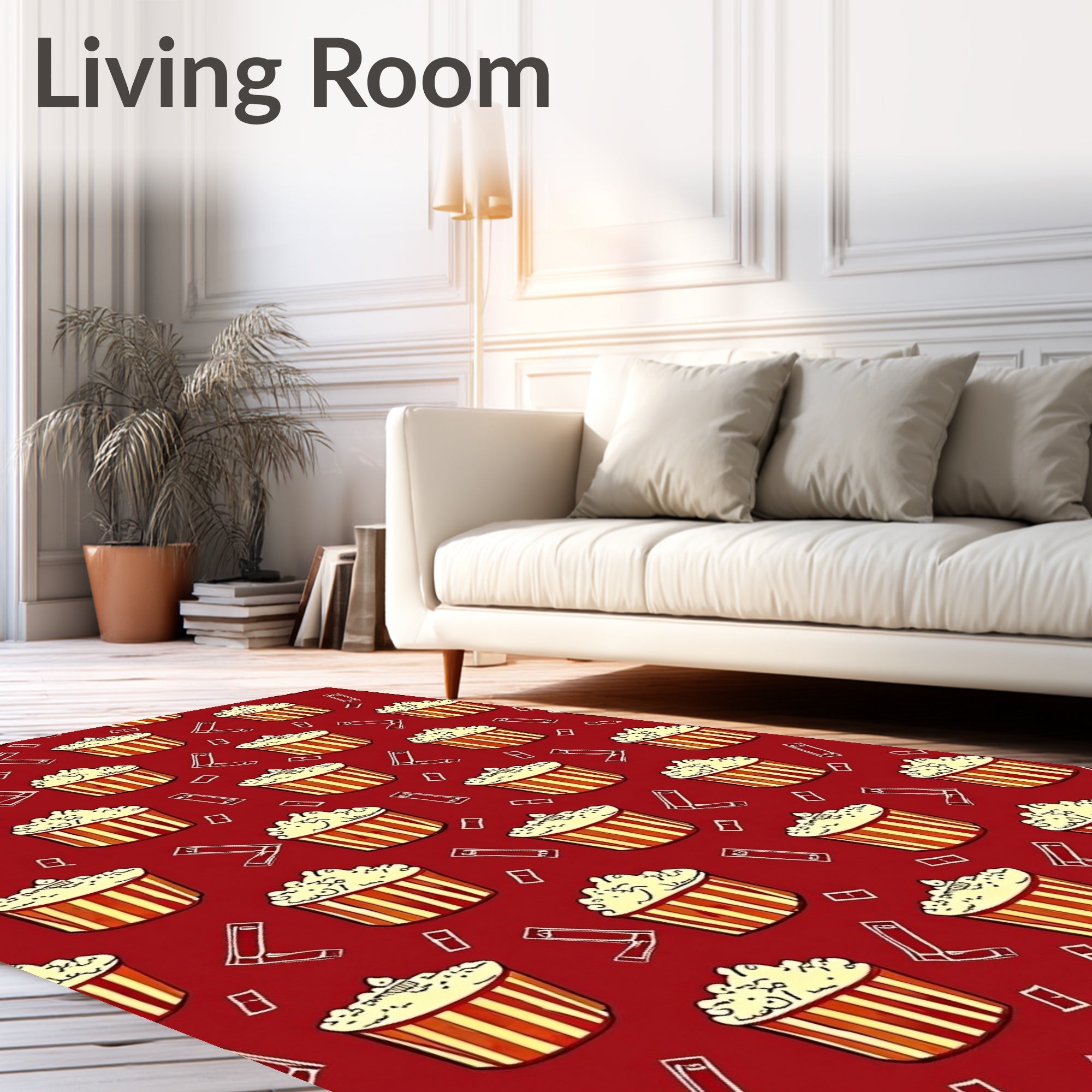 Red Popcorn Pattern Rug