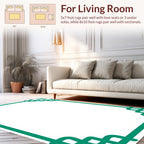 Geometric Teal Frame Rug