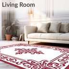 Classic Floral Medallion Border Design Rug