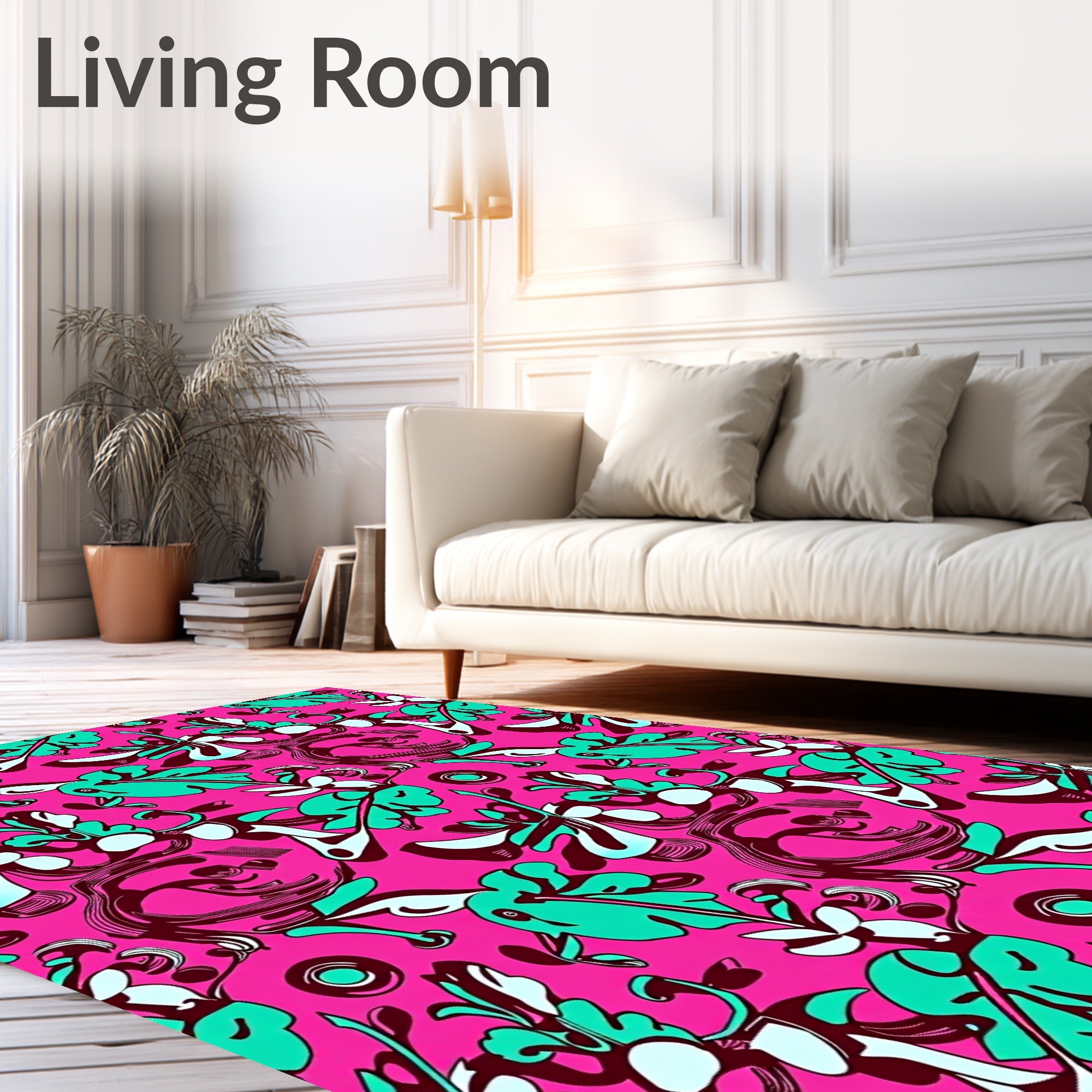 Abstract Floral Whimsical Pattern Rug