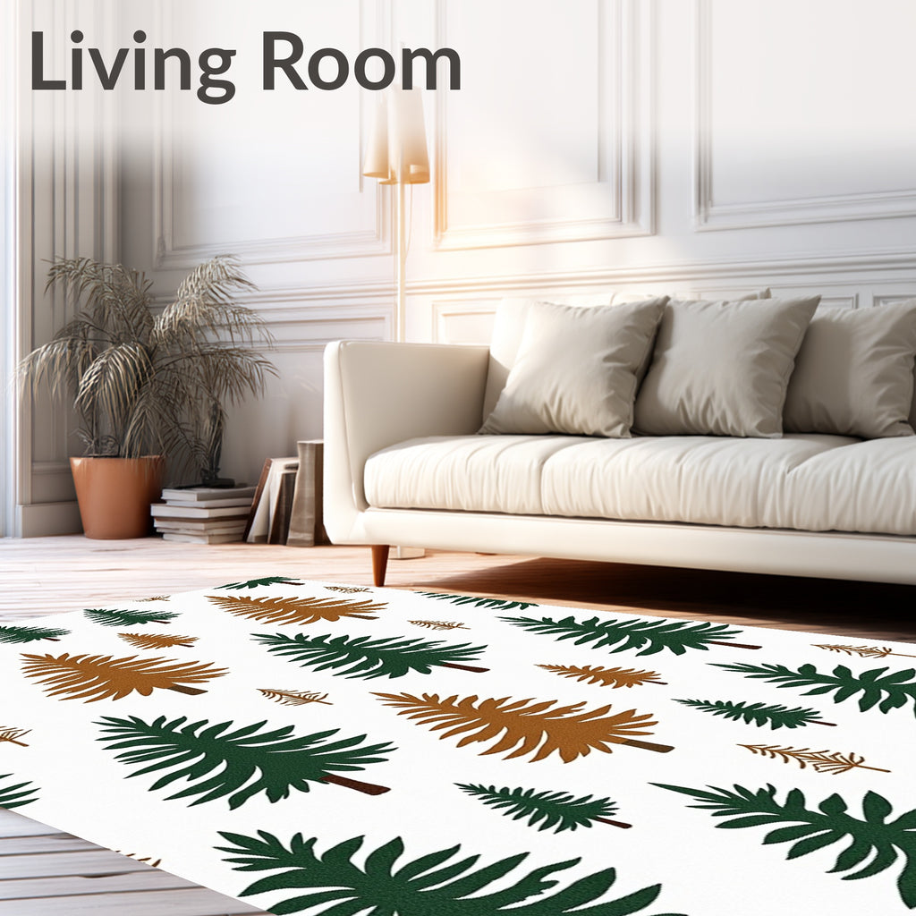 Forest Trees Green Brown Scatter Rug