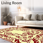 Ornate Floral Red Pattern Rug