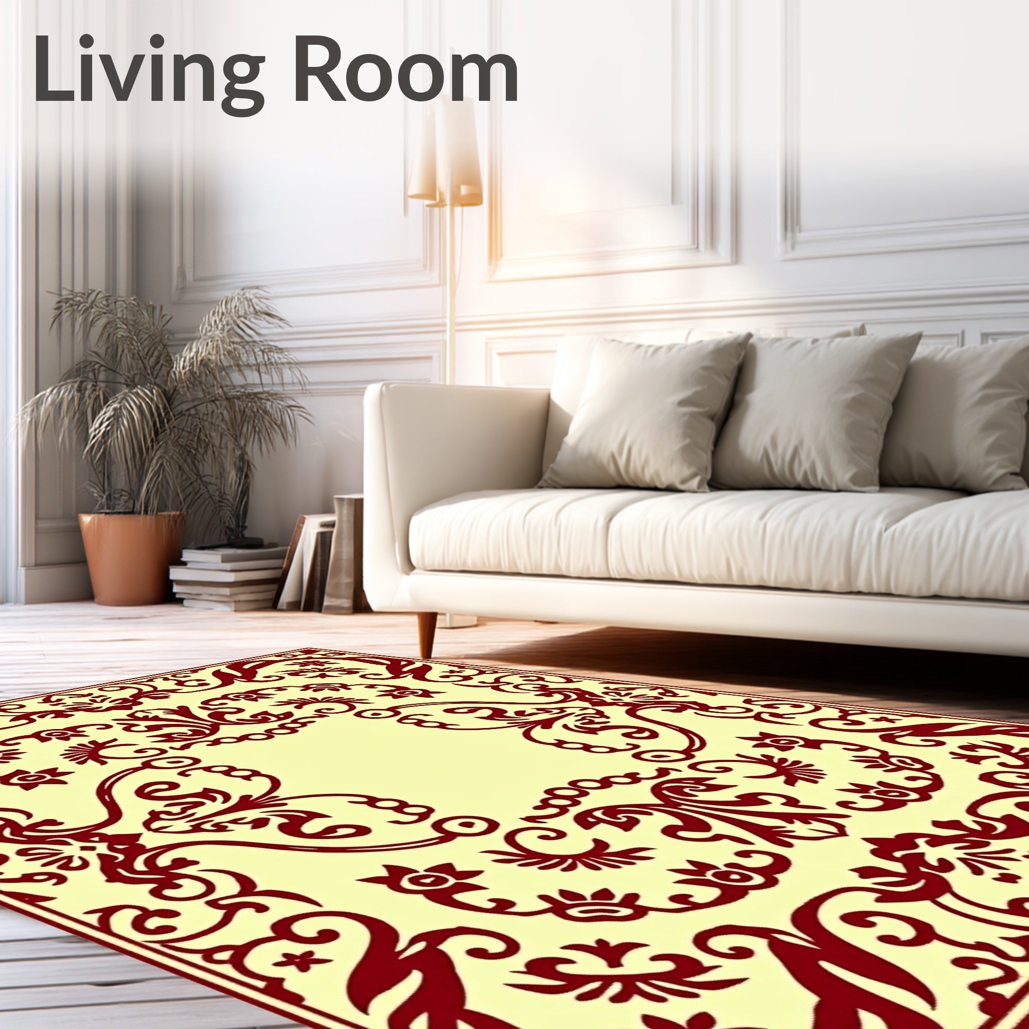 Ornate Floral Red Pattern Rug