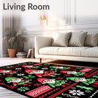 Whimsical Christmas Gnomes Festive Foliage Rug