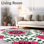 Fuchsia Floral Medallion Pattern Rug