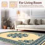 Classic Navy Floral Medallion Design Rug