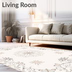 Elegant Floral Mandala Scroll Design Rug