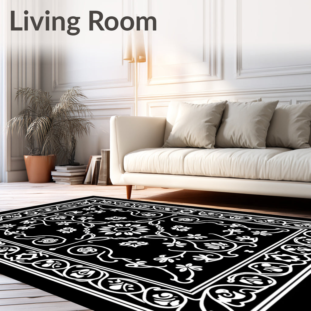 Classic Floral Border With Central Medallion Rug