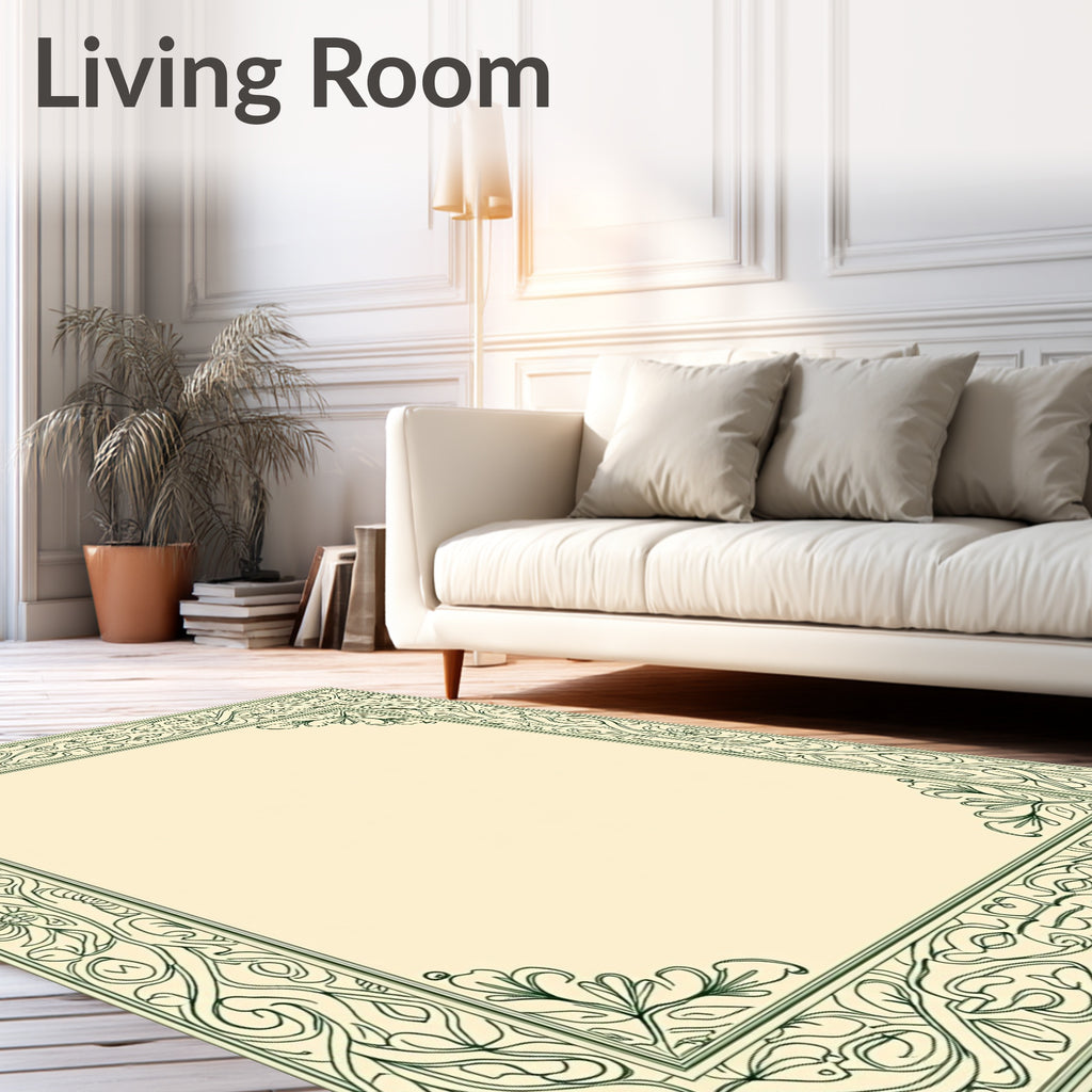 Art Nouveau Vine Scroll Border Design Rug