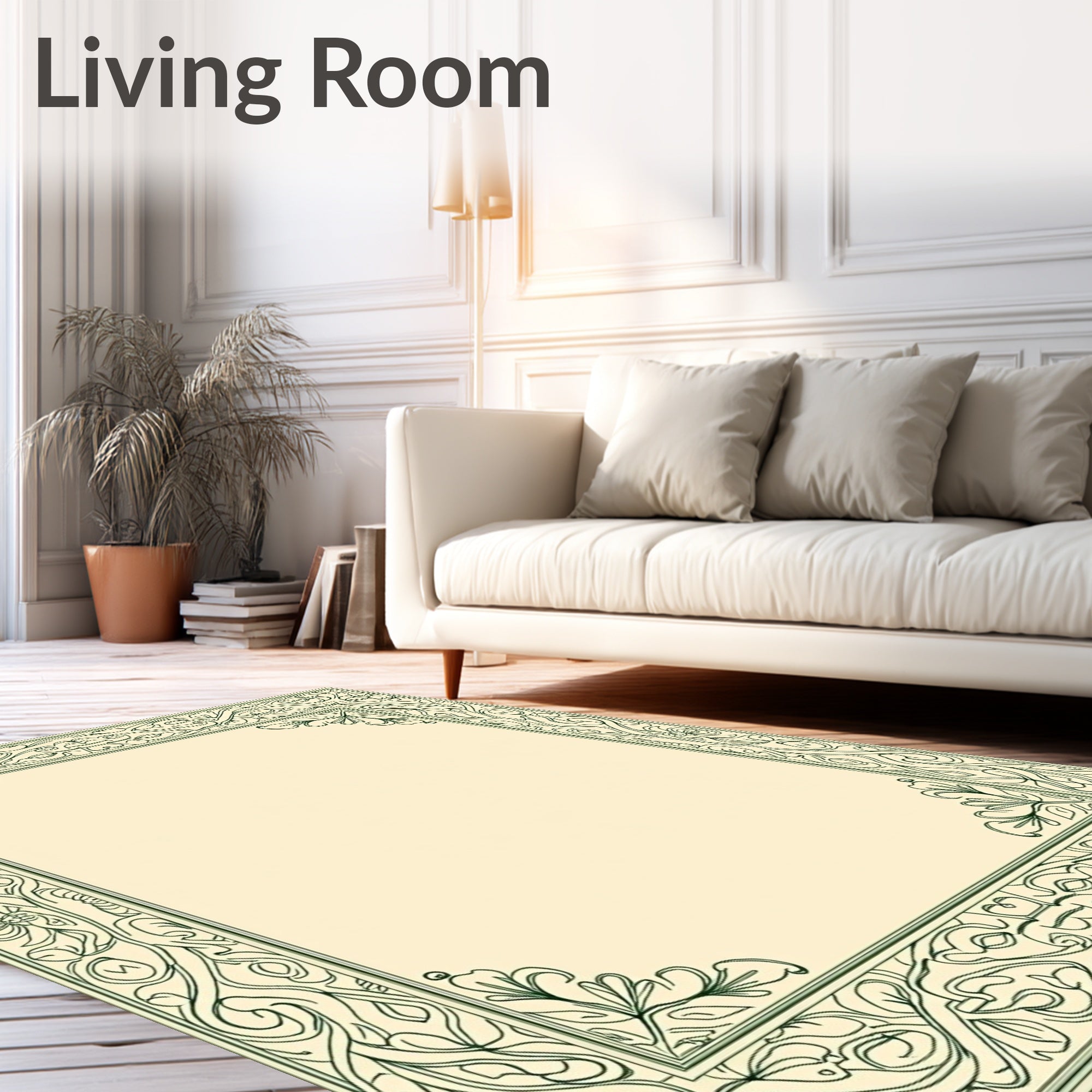 Art Nouveau Vine Scroll Border Design Rug