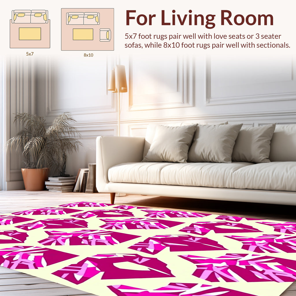 Geometric Pink Prism Pattern Design Rug