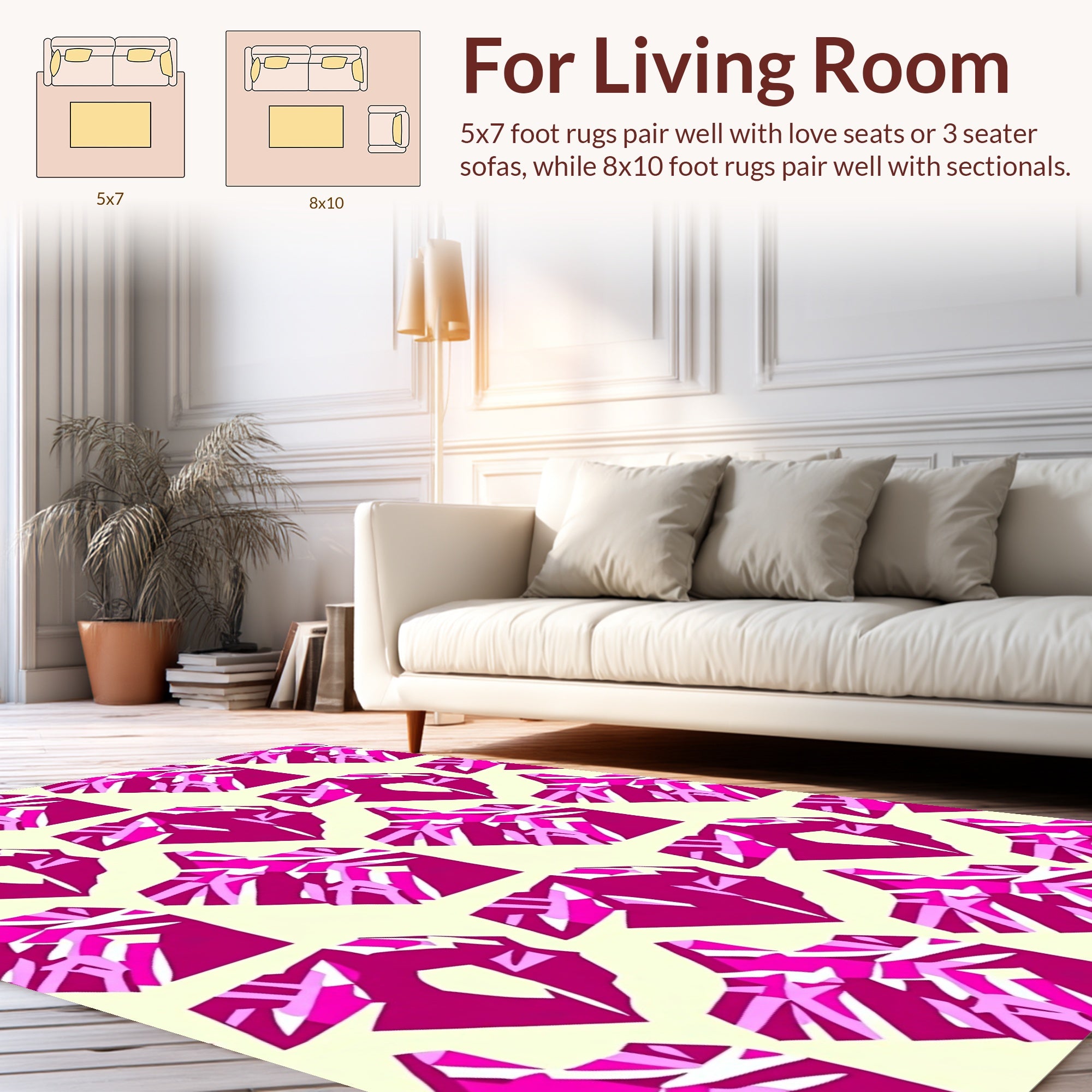 Geometric Pink Prism Pattern Design Rug