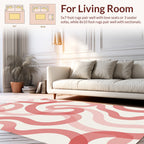Coral Pink Swirl Abstract Pattern Rug