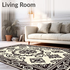 Classic Ornate Floral Scroll Pattern Rug