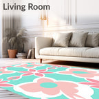 Pastel Floral Lattice Pattern Rug