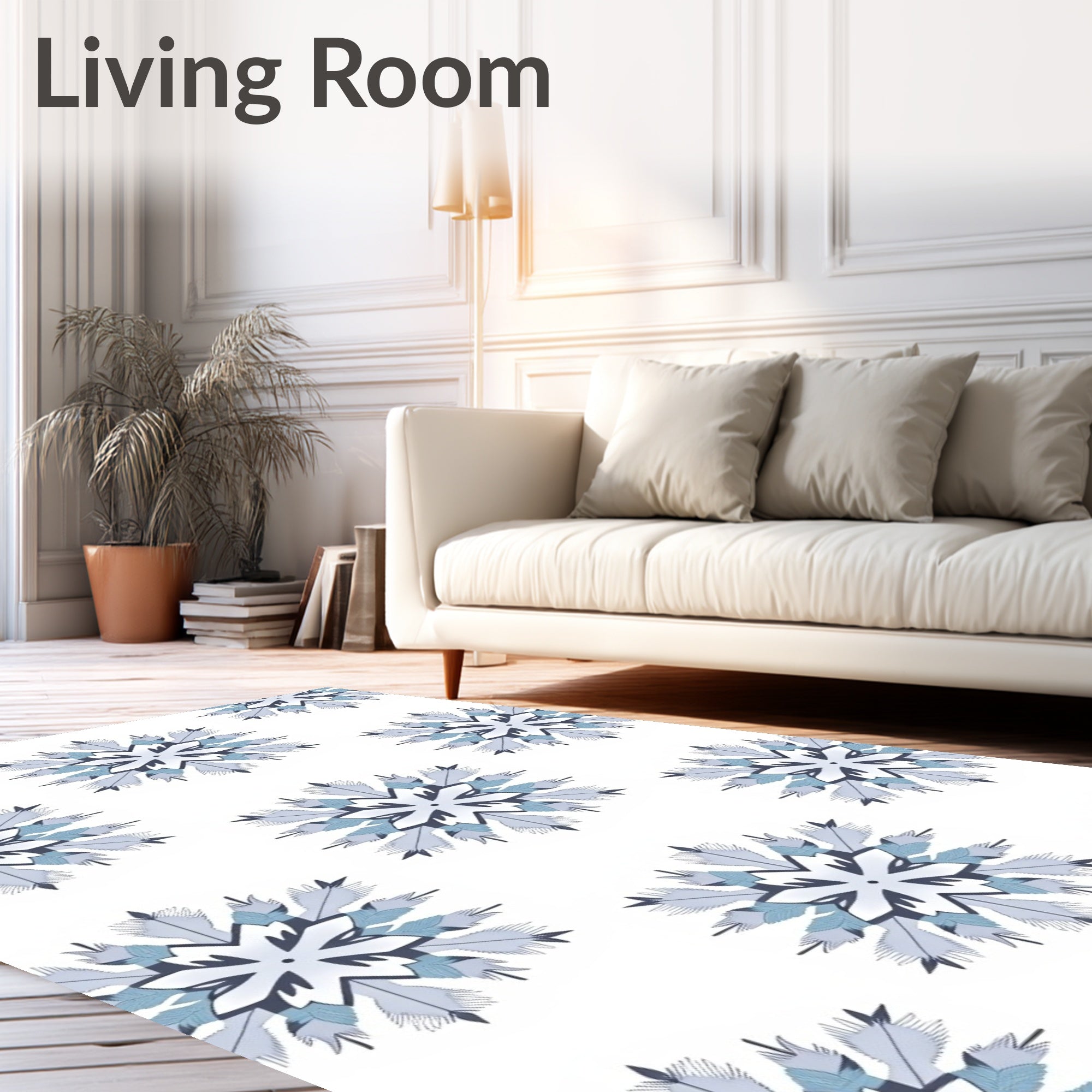 Mandala Feather Radial Pattern Rug