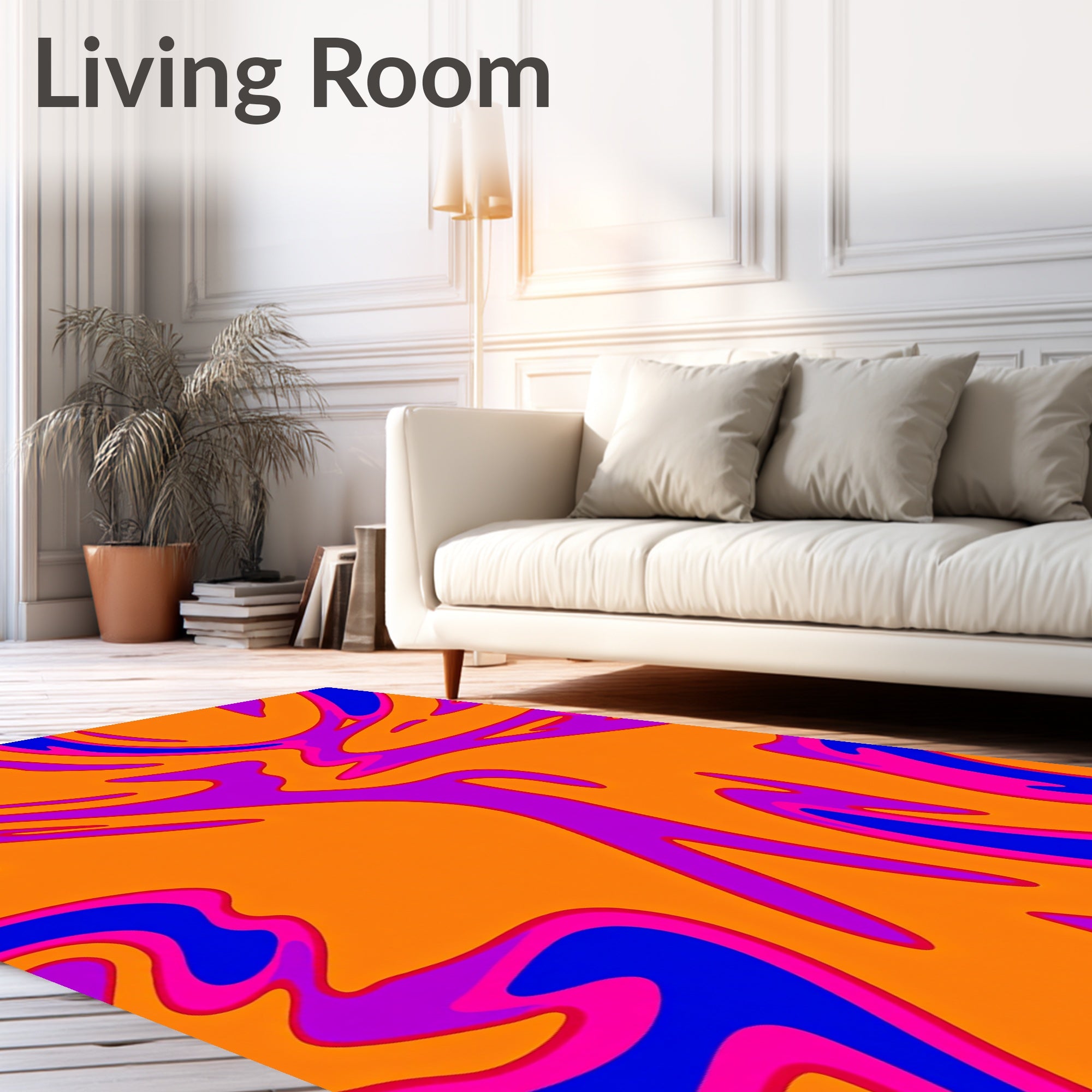 Vibrant Psychedelic Swirl Pattern Rug