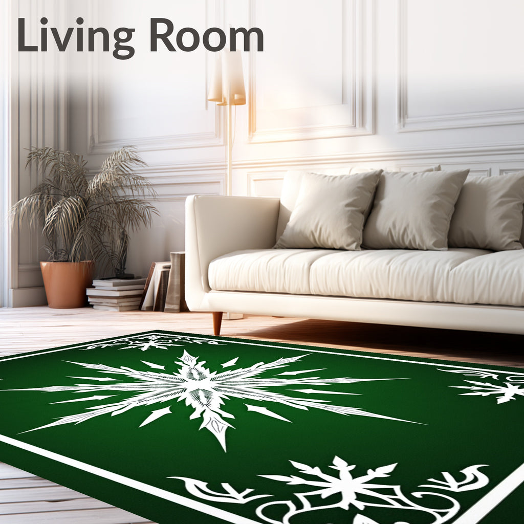 Sharp Starburst Snowflake Pattern Rug