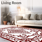 Ornate Floral Border Design Rug