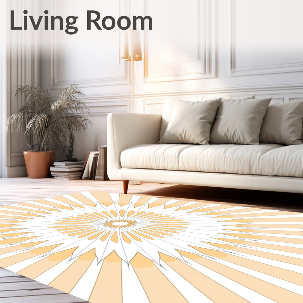 Radiant Sunburst Petal Pattern Rug