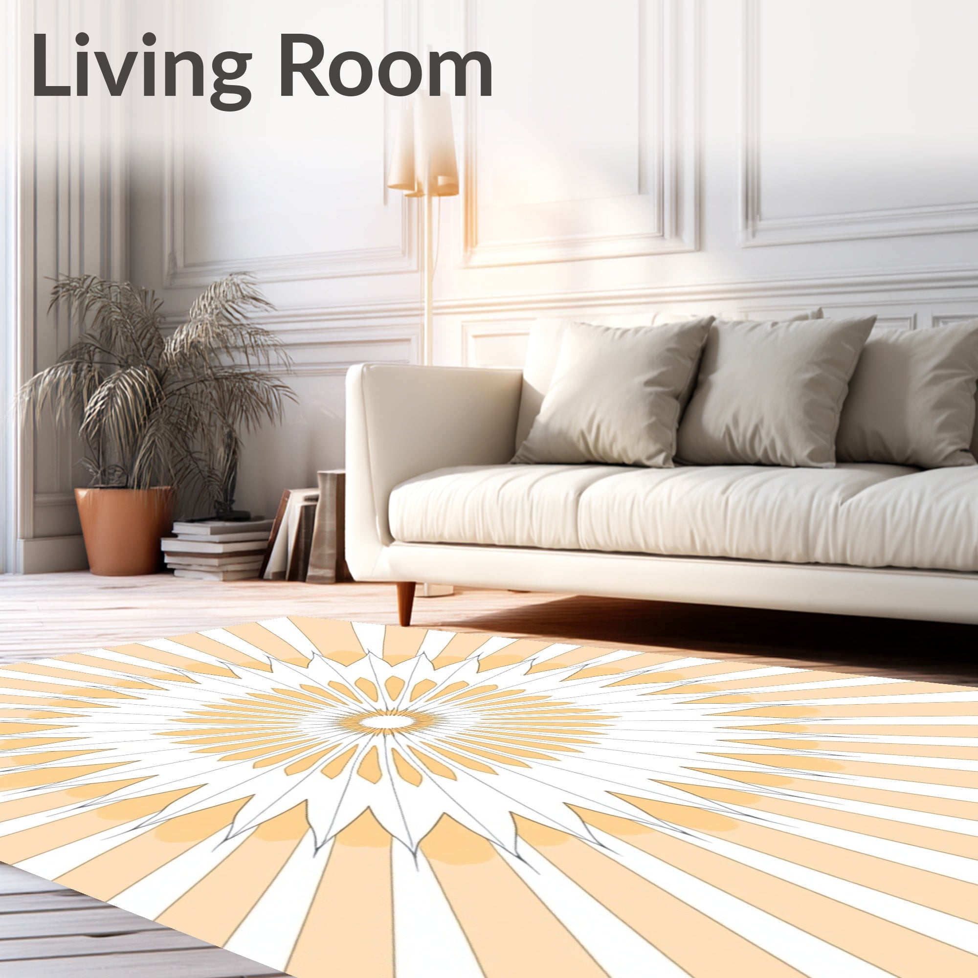 Radiant Sunburst Petal Pattern Rug