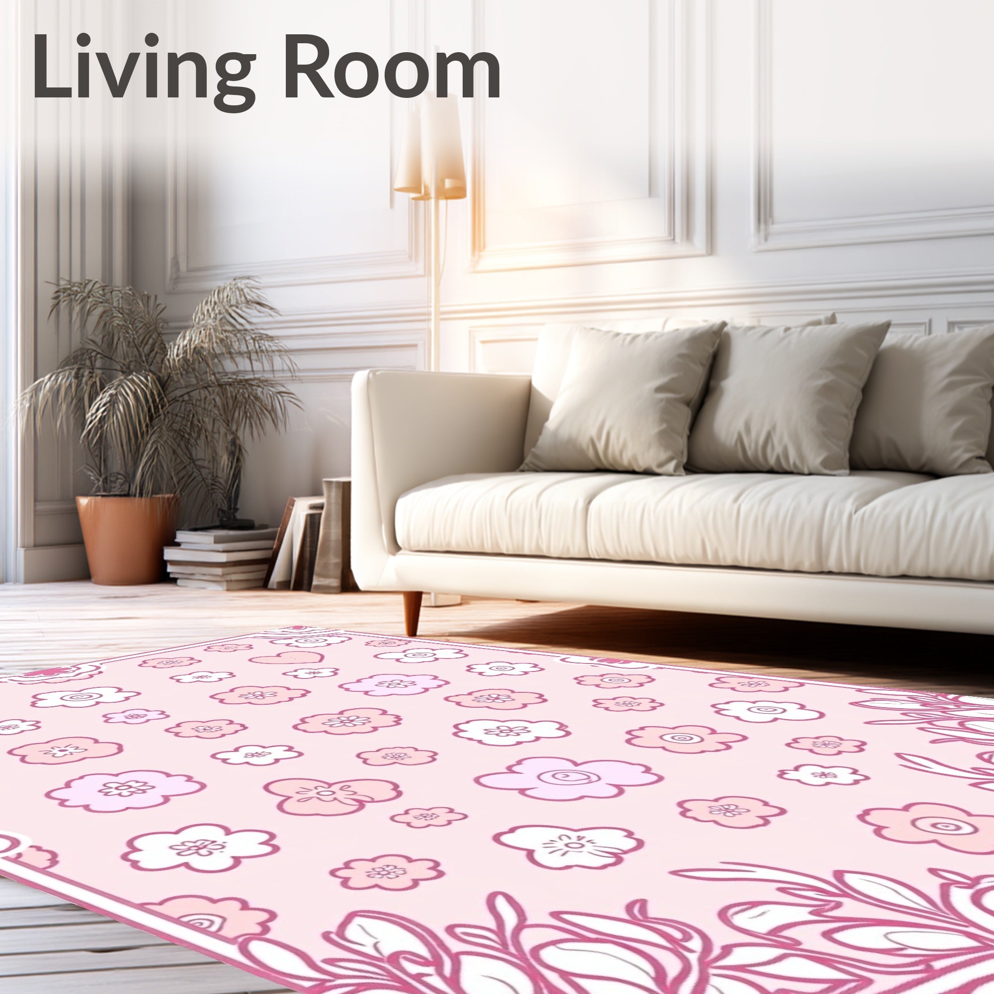 Sweet Blossom Heart Pattern Rug