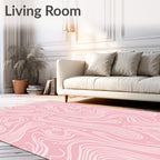 Pink Swirl Pattern Abstract Design Rug