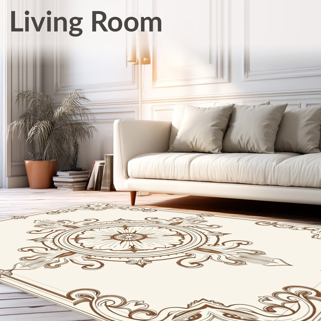 Ornate Floral Medallion Design Rug
