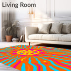 Radiant Sun Burst Pattern Rug