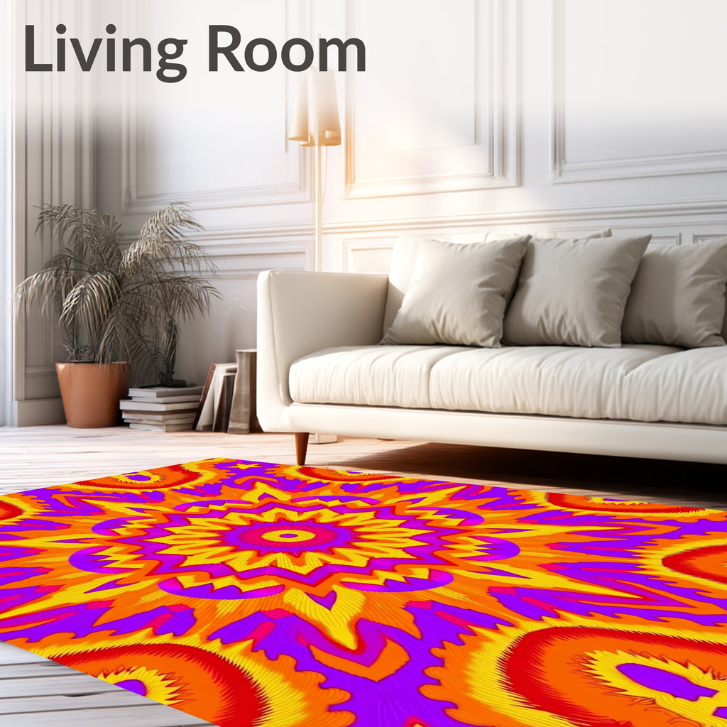 Kaleidoscope Starburst Vivid Mandala Rug