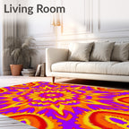 Kaleidoscope Starburst Vivid Mandala Rug
