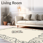 Art Nouveau Floral Border Design Rug