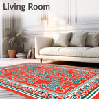Ornate Floral Scrollwork Pattern Rug