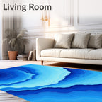 Oceanic Waves Abstract Art Rug