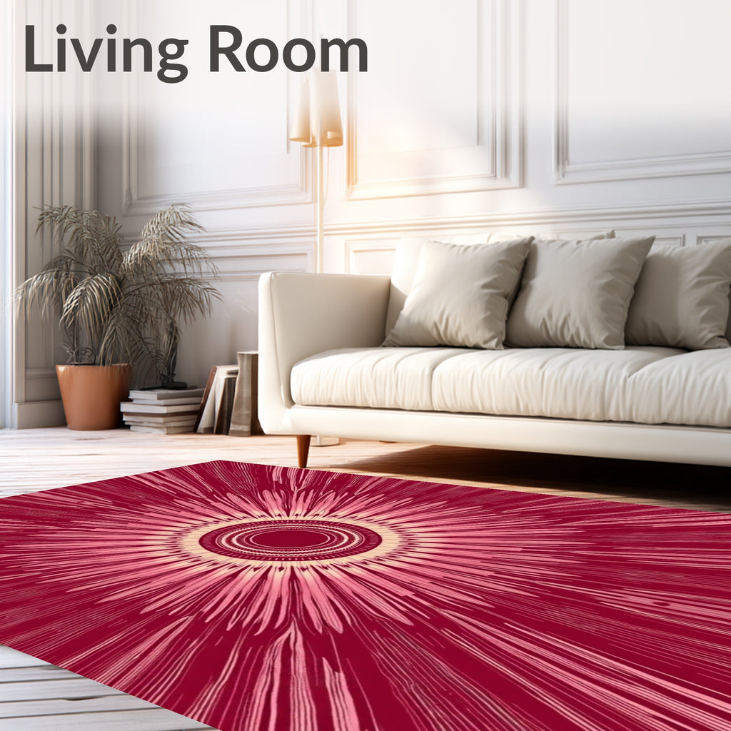 Radiating Sunburst Pattern Rug