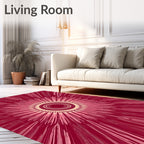 Radiating Sunburst Pattern Rug